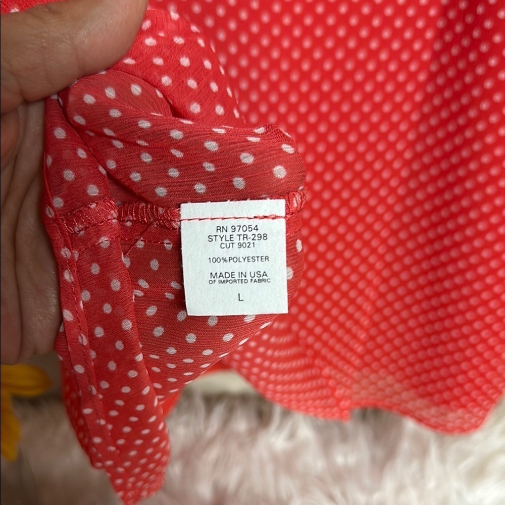 Three Eighty Two Red Polka Dot flowy dress - Picture 10 of 11